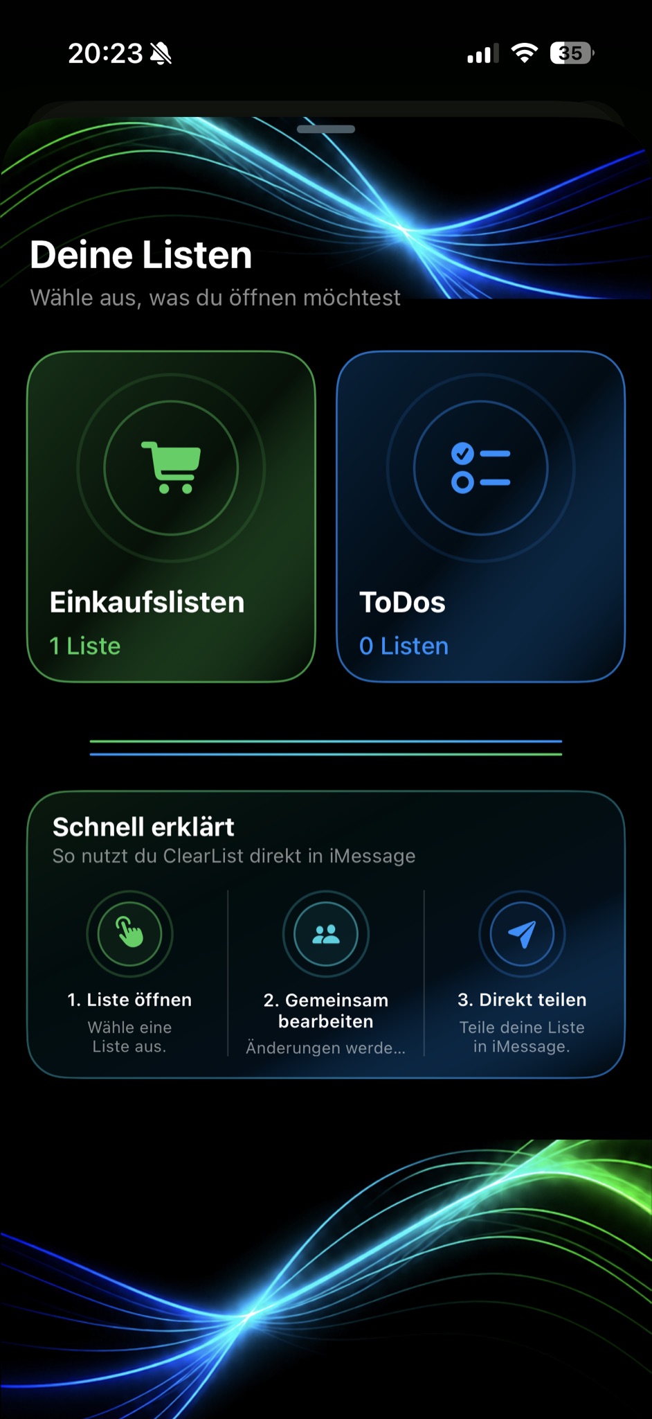 ClearList iMessage-Erweiterung